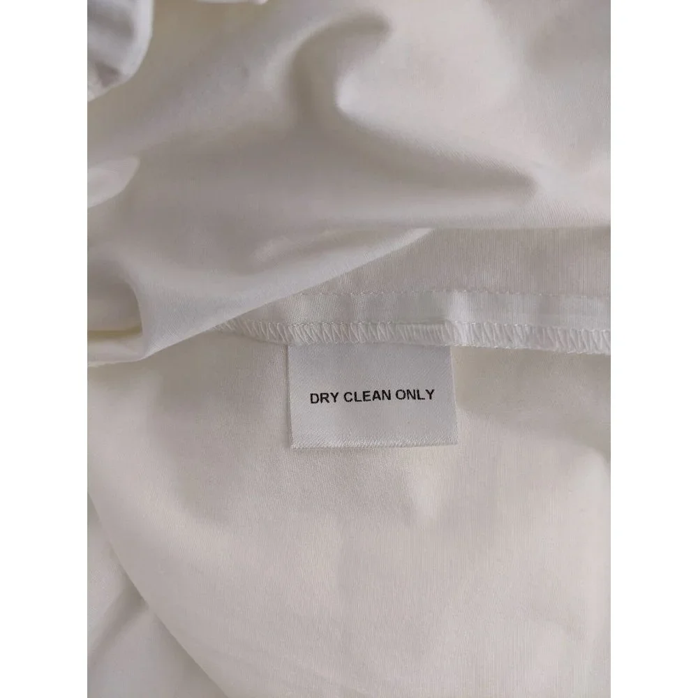 Meredith Women's Top Size 10 Ivory Long Sleeve Button Front Blouse Ruffle NEW - Picture 13 of 13